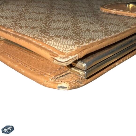 Celine Beige/Tan Macadam Triomphe Canvas/Leather Bifold Long Wallet Vintage - Picture 12 of 13